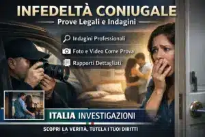 Infedeltà coniugale prove raccolte da un investigatore privato autorizzato